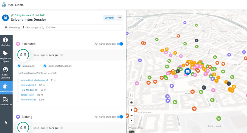 Marktpreisberechnung von Immobilien mit PriceHubble