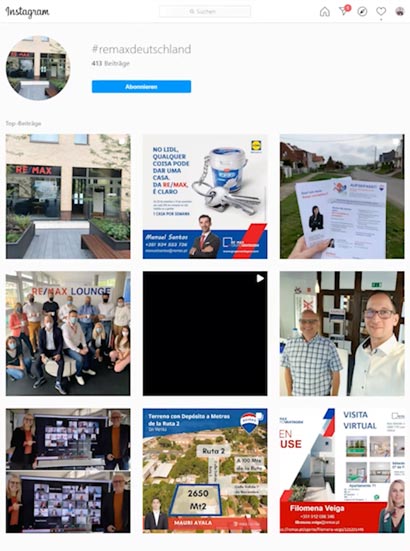 Remax Deutschland beliebteste Beiträge auf Instagram